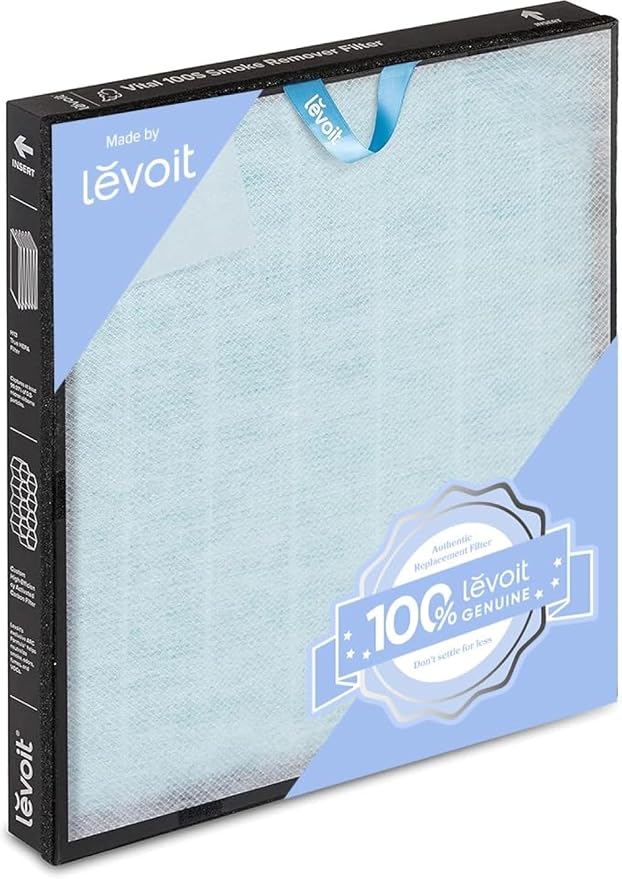 LEVOIT Vital 100S-P Air Purifier Smoke Remover Replacement Filter, Genuine by Levoit