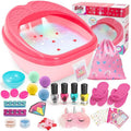 Kids Foot Spa & Nail Art Kit for Kids 4-12 – All-in-1 Foot Spa Set with Colorful Lights & Manicure Set – Fun Girls Spa Kit for Parties & Christmas Birthday Gifts for 6 8 9 10-12 Year Old Girls