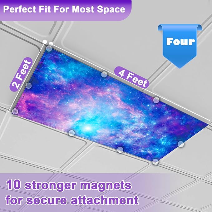 4 Pcs Fluorescent Light Covers for Ceiling Lights Classroom, Stylish - Image 2