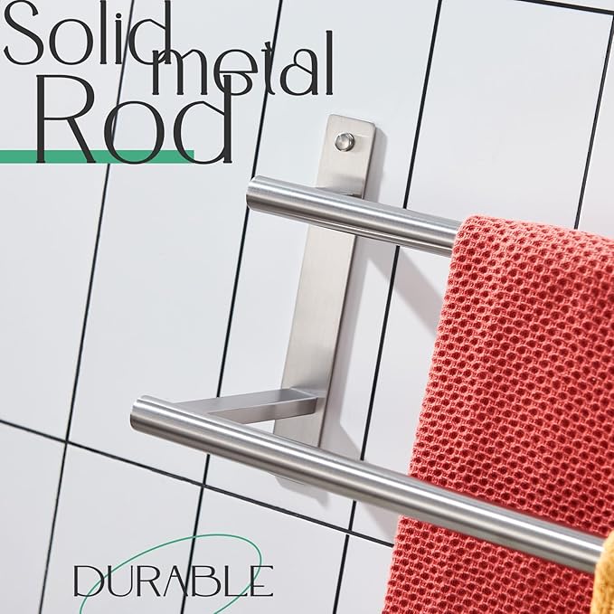 KOKOSIRI 20 Inch Bath Towel Bars Double Towel Racks Bathroom Towel Holder Towel Storage Towel Shelves Wall Mount Stainless Steel Brushed Nickel B5010BR-L20