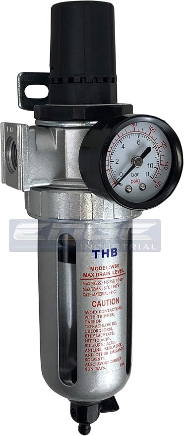 T-H-B CO EDGE INDUSTRIAL in-LINE Compressed AIR Filter Regulator Combo Piggyback by THB