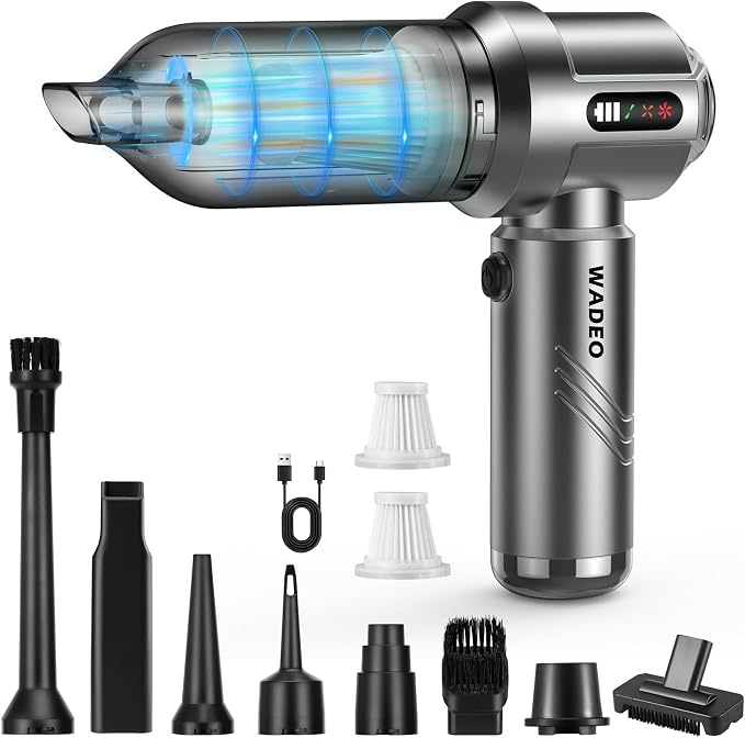 WADEO Car Vacuum Portable Cordless 18000PA, 4-in-1 Handheld Vacuum Cleaner and by WADEOmakeyourlifebetter