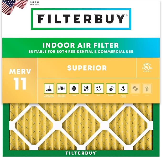 Filterbuy 30x30x1 Air Filter MERV 11 Superior Pet & Allergy Defense, by Filterbuy