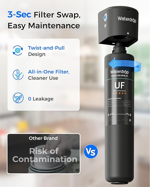 Waterdrop 15UB-UF 0.01 μm Ultra Filtration Under Sink Water Filter System - Image 8