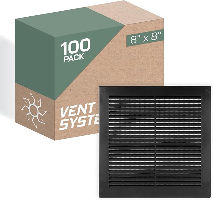 Vent Systems 10'' x 10'' Inch Black Soffit Vent Cover by VentSystems