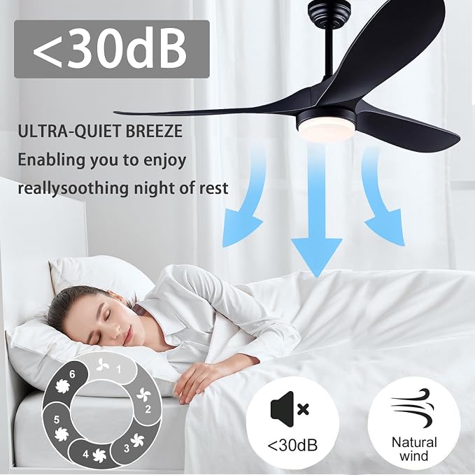 QUTWOB 52" Ceiling Fans with Lights Remote Control, Modern Reversible DC Motor - Image 3