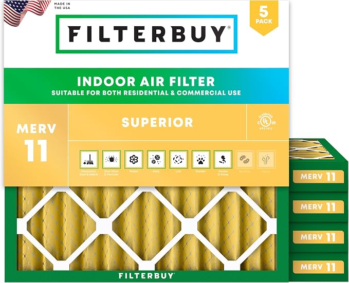 Filterbuy 10x10x2 Air Filter MERV 11 Superior Pet & Allergy Defense, by Filterbuy