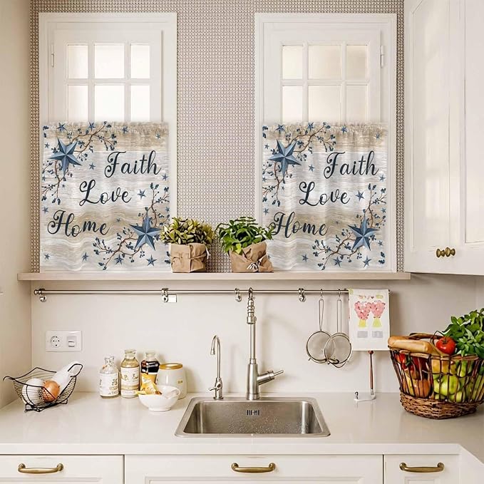Vintage Country Kitchen Curtains Set 3 Piece - Image 7