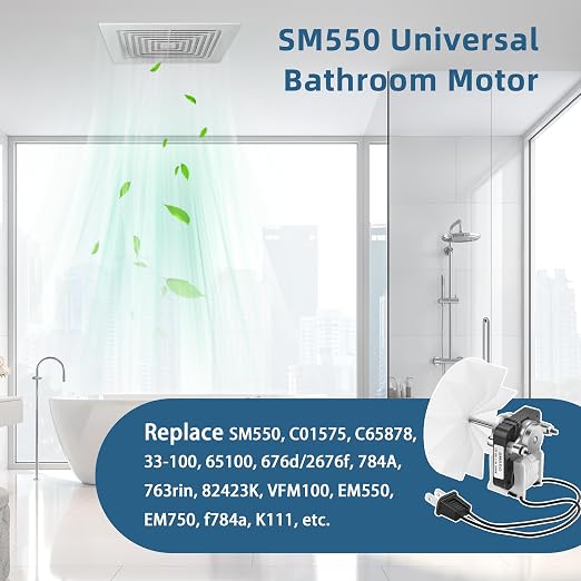 【Upgraded 100% Copper】 SM550 Bathroom Exhaust Fan Motor Compatible - Image 2