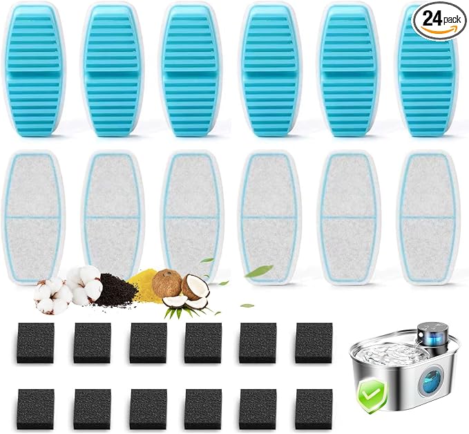 Official POOEKEN 24 Packs for B3 Battery Cat Water Fountain, Cat Fountain by POOEKEN