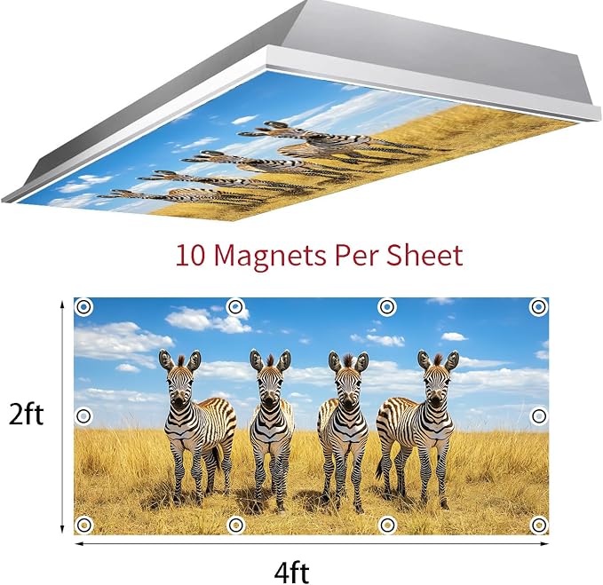 2 Pack Fluorescent Light Covers 4x2 ft Magnetic Light Covers - Image 3