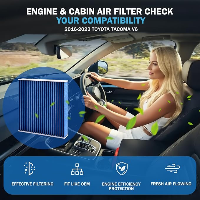 1pc Cabin & 1pc Engine Air Filter Kit Accessories - Image 2