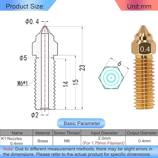 8Pcs K1 Nozzles 0.4mm, Brass High-Speed 3D Printer Nozzles Compatible - Image 2