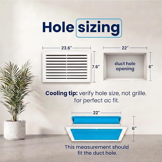 22x6 Aluminum 1-Way Air Vent Cover Wall or Ceiling Register Multi-Shutter - Image 3