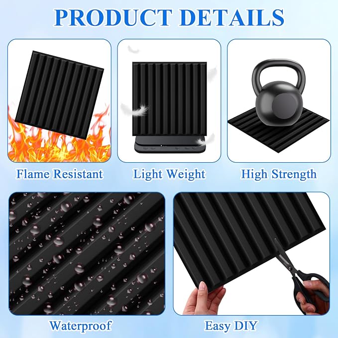 Nuanchu 90 Pcs 3D Slat Wall Panels, Paintable Waterproof Textured Tiles - Image 3