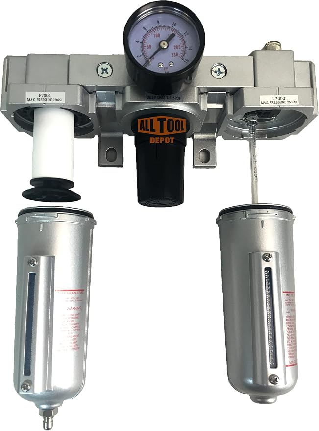 3/4" NPT HEAVY DUTY Compressed Air In Line Filter Regulator Lubricator Oiler - Image 6
