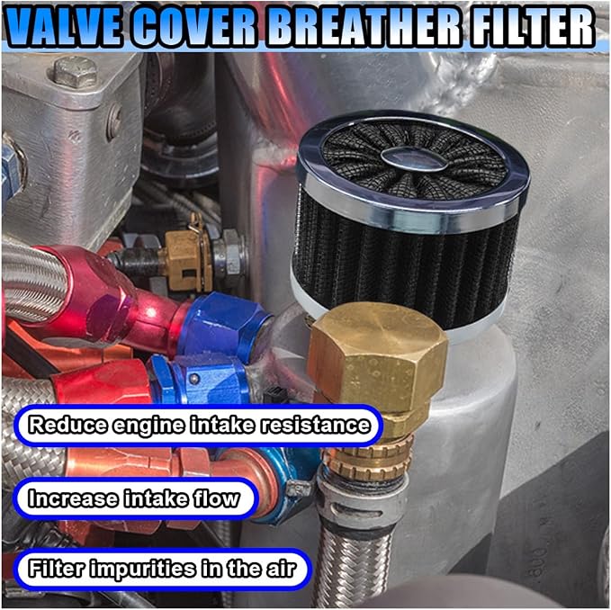 23mm Car Air Filter, 0.9'' High Flow Vent Valve Cover, Breather Filter - Image 6