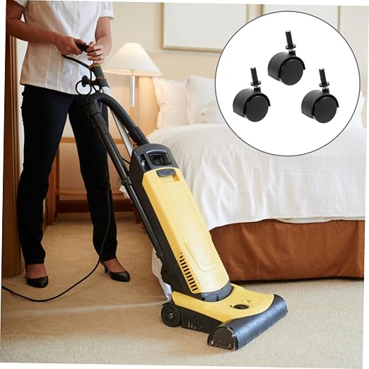 HEALLILY 3pcs Swivel Vacuum Cleaner Caster Wheels Plastic Trolley Casters - Image 7