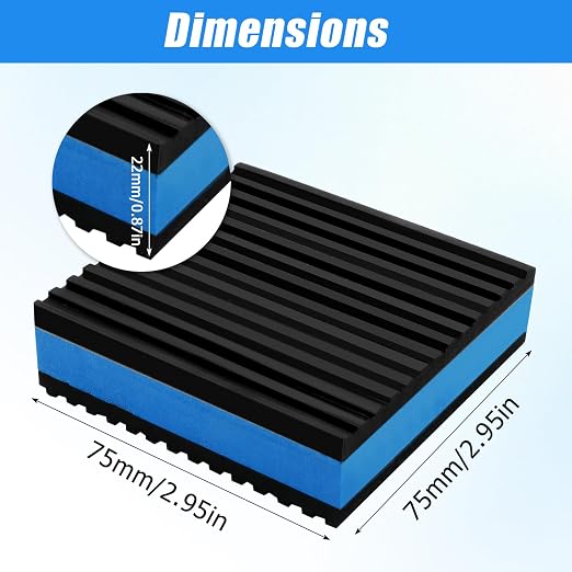 Jiozermi 4 Pcs Anti Vibration Pads, Heavy Duty Rubber Sound Dampening Mat Shock - Image 3