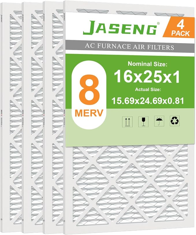 Furnace Filters 16x25x1 MERV 8, MPR 600, 4 Pack Air Filter by NewFilter