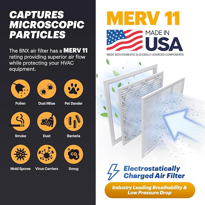 BNX 20x20x1 MERV 11 Air Filter 2 Pack - Image 3