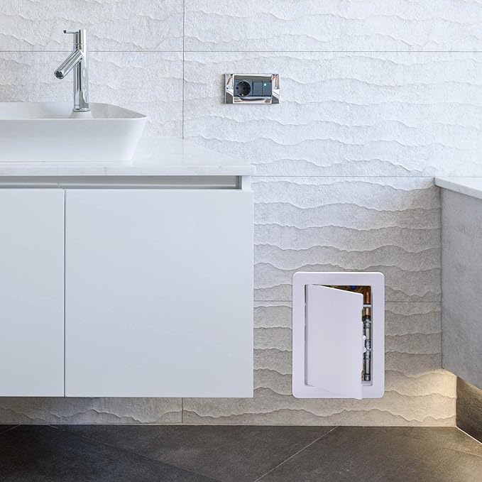 Plumbing Access Panel for Drywall 4 x 6 Inch Plastic Access Door Removable Wall Access Panel Ceiling Reinforced Hinged Durable White
