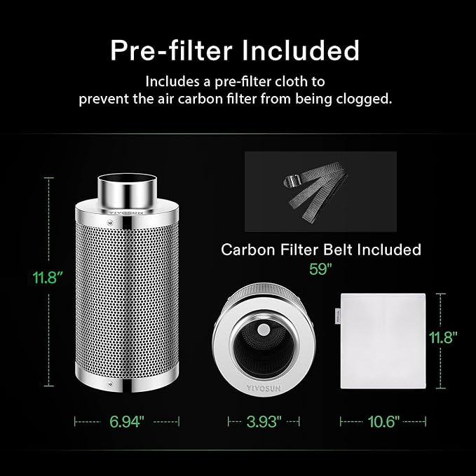 VIVOSUN 4 Inch Air Carbon Filter Smellines Control - Image 6