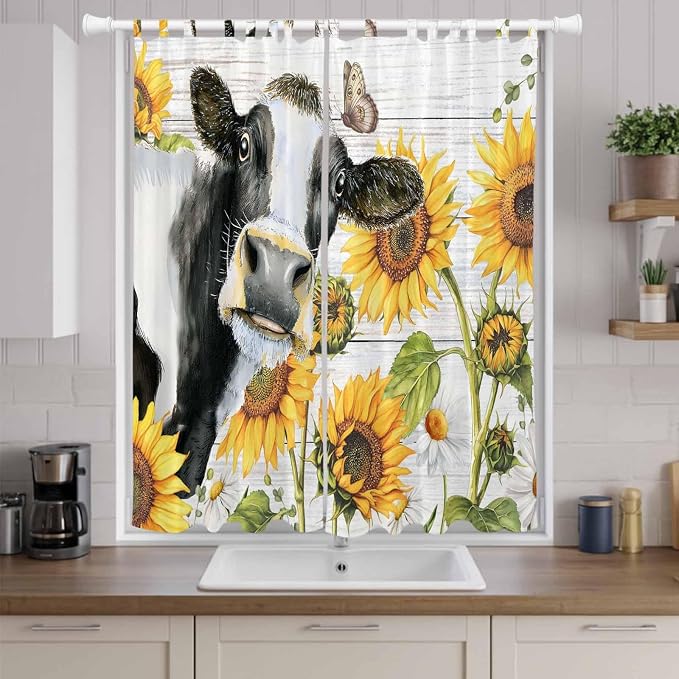 Retro Farmhouse Floral Living Room Curtains 84 Inch Length, Window Curtains Tab - Image 9