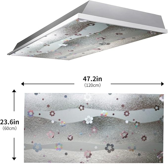 2 Pack Fluorescent Light Covers 4 X 2 Feet Stained Glass Magnetic Light Cover - Image 3