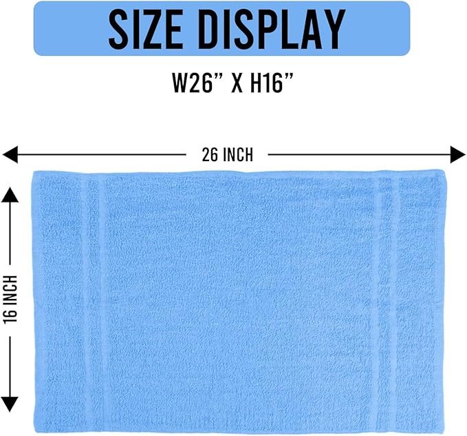100% Cotton Salon Towel Set of 24|400 GSM|Soft Hand Towel|Bulk Hand |Cotton Salon Towels|Ideal for Spa Gym Bathroom Hotel|Absorbent||Not Bleach Proof|Quick Dry|Hand Towel 16 x 27 in|Blue