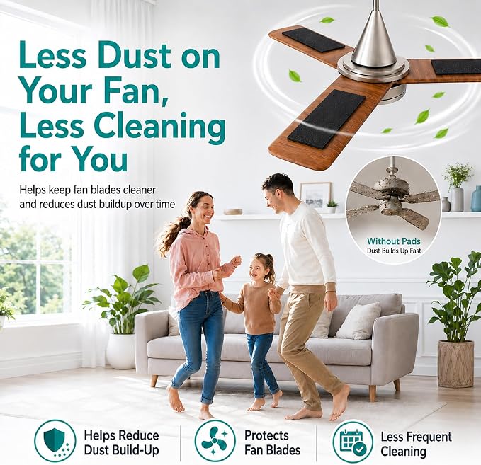 5 Pack Ceiling Fan Filters for Blades, Fan Air Purifier Pads - Image 5