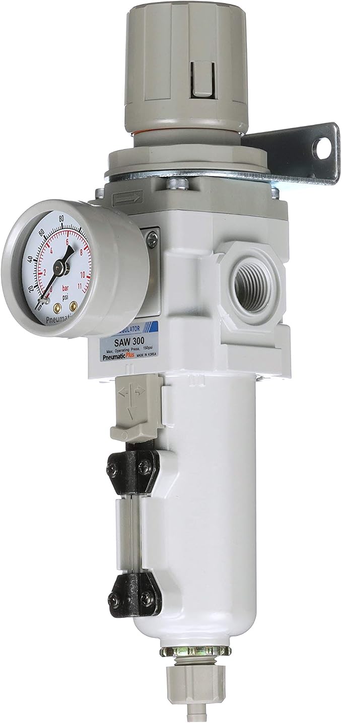 PneumaticPlus SAW300-N03BG-MEP Compressed Air Filter Regulator Piggyback Combo - Image 3