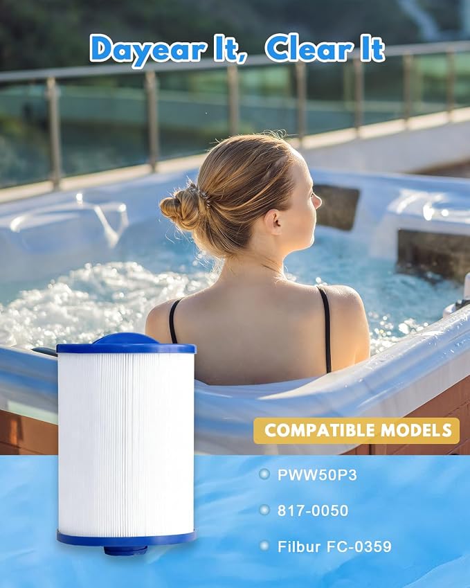 SPA Filter Replacement 50 Sq.Ft Hot Tub Filter 50 Sq.Ft. Screw in 1 1/2” SAE - Image 8