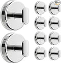 pickpiff Suction Cup Hooks for Shower: 15 LB Strong Wall Hanger for Bathroom, Front Door, Glass, Window, RV, Holder for Towel, Christmas Wreath, Coat, Loofah, Waterproof & Reusable, Silver 10-Pack