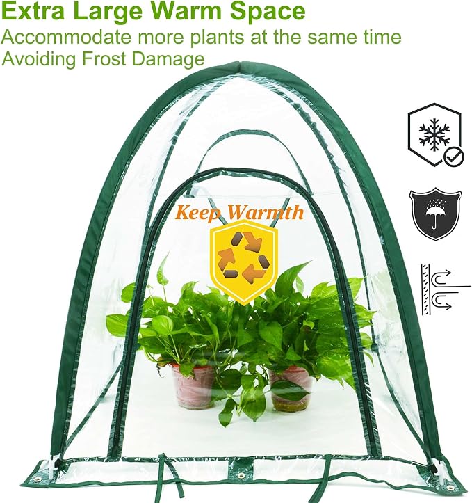 porayhut Pop Up Greenhouse Cover Flower House, Mini Gardening Plant Sunshine - Image 4