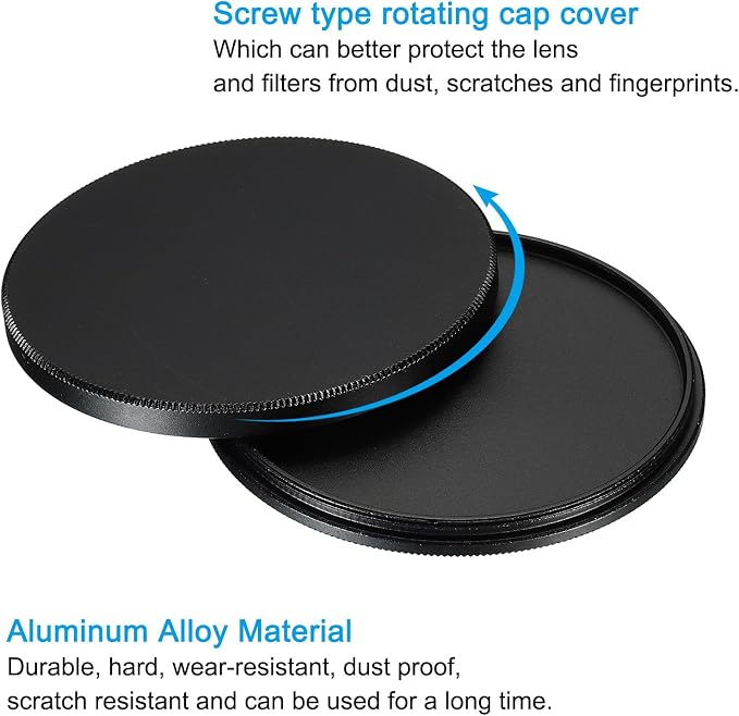 PATIKIL 62mm Lens Cap, 2 Pack Camera Lens Cap Cover Universal Front Metal Lens - Image 4