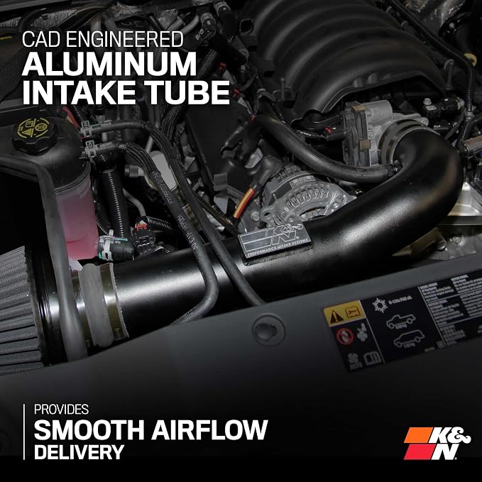 K&N Cold Air Intake System: Dry-Flow Air Filter, Increase Performance & Towing: - Image 6