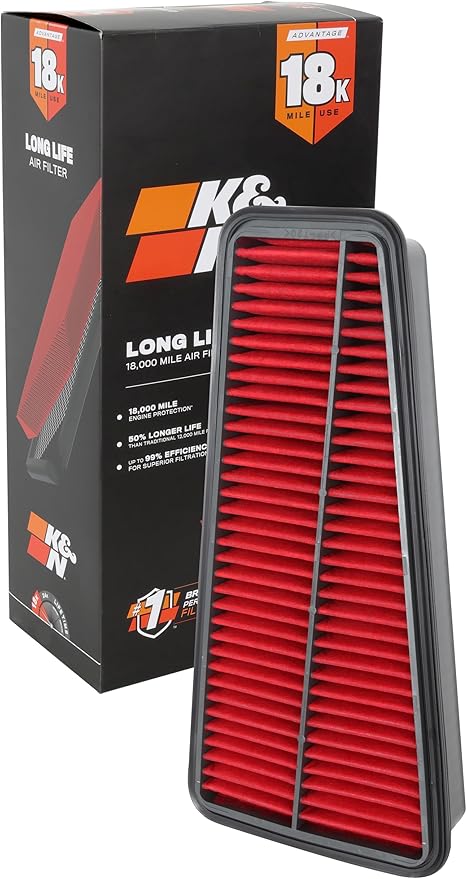 K&N Engine Air Filter: Long Life 18, 000 Mile Replacement Air Filter: Compatible by KNEngineeringInc