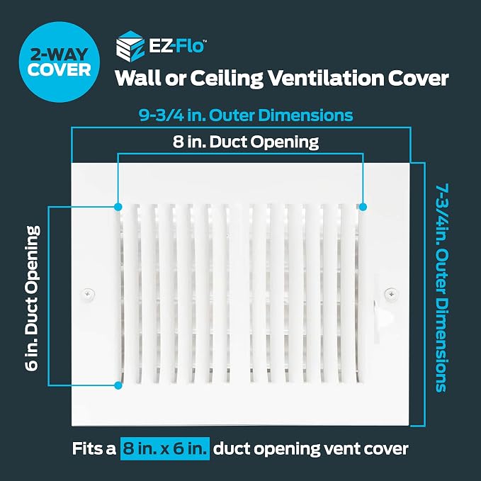 EZ-FLO 8 x 6 Inch Air Vent Cover - Image 2