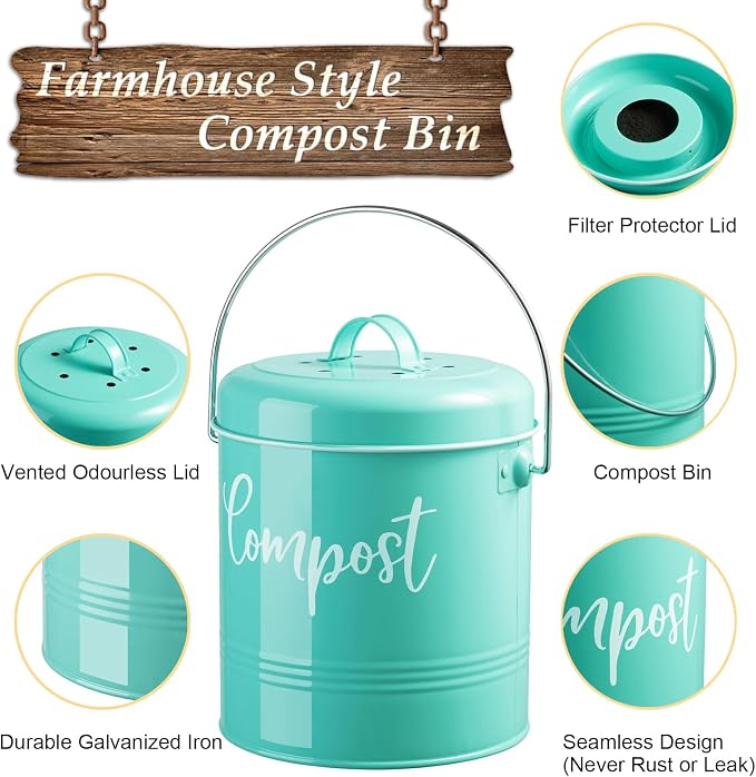 Teal Compost Bin - Image 2