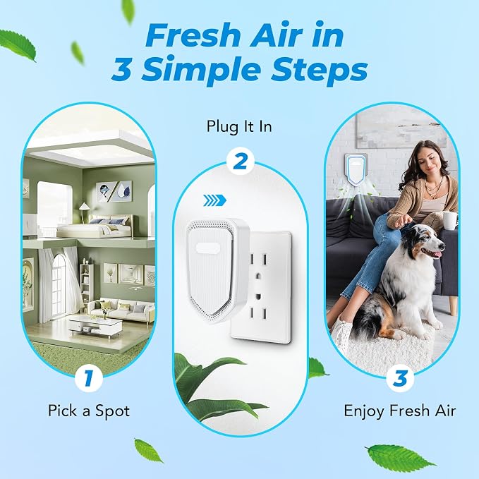 Air Ionizers Plug In Negative Ion Air Purifiers Quiet Air Freshener - Image 6