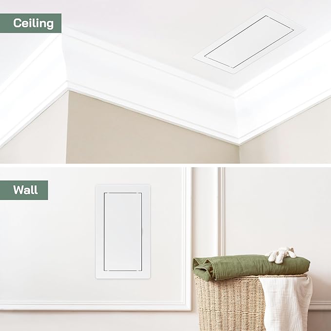 Vent Systems 4x8 Access Panel - Pack of 2 - Easy Access Doors - ABS Plastic - Access Panel for Drywall, Electrical and Plumbing - Exterior Dimensions 5.37 x 9.37 Inches