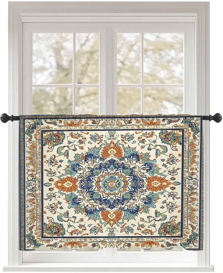 Sheer Curtains 54 Inch Length, Southwest Farmhouse Semi Sheer Curtains Light by Unknown