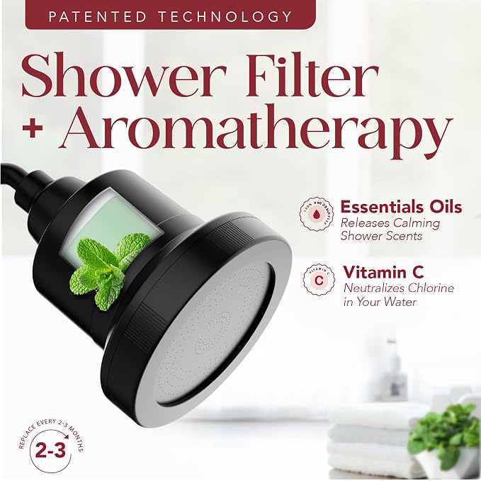 Vitamin C Shower Filter Replacement Cartridge + Shower Steamers Aromatherapy - Image 2