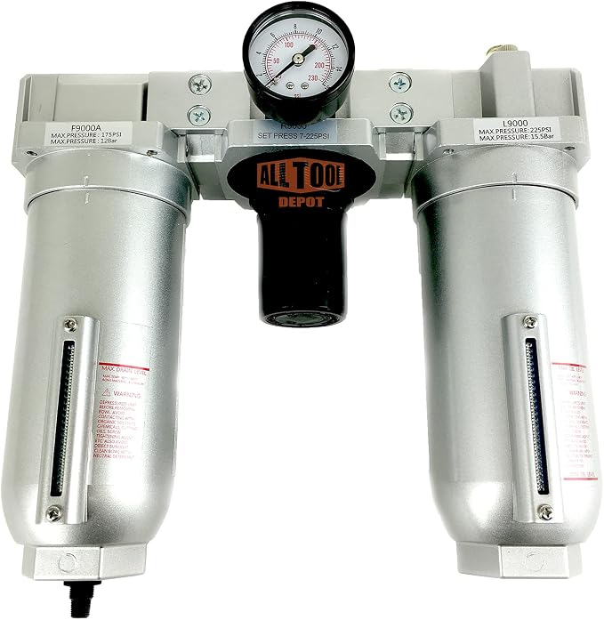 3/4" NPT SUPER DUTY Compressed Air In Line Filter Regulator Lubricator Oiler by AllToolDepot