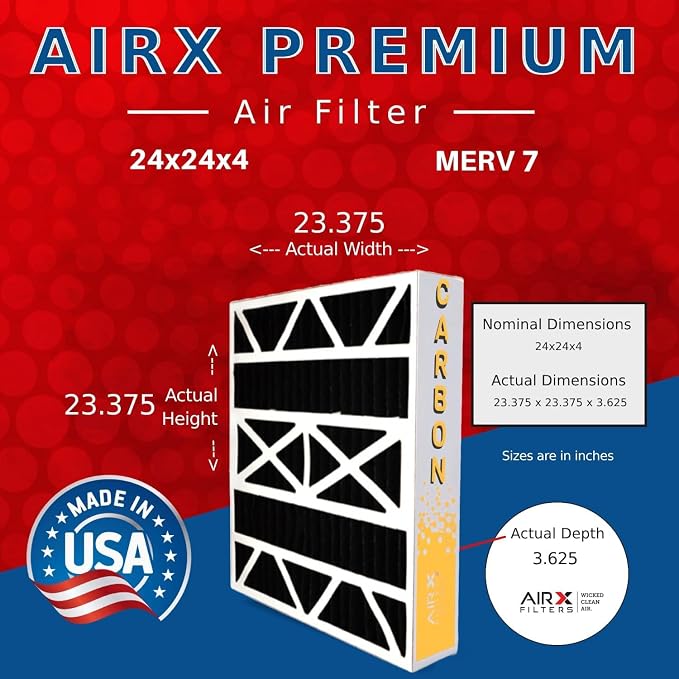 AIRX FILTERS WICKED CLEAN AIR. 24x24x4 Air Filter Odor Eliminator Carbon Filter - Image 2