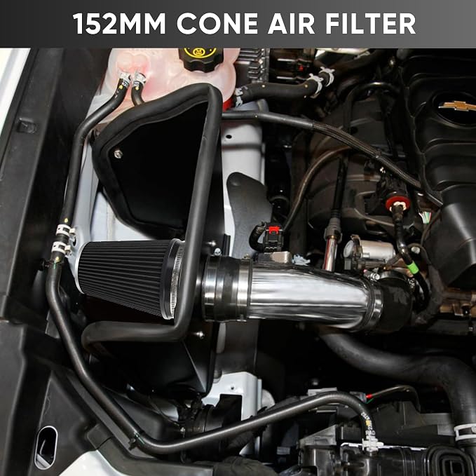 6" 152mm Cold Air Intake Filter Clamp-On Replacement High Flow Inlet Air Filter - Image 6
