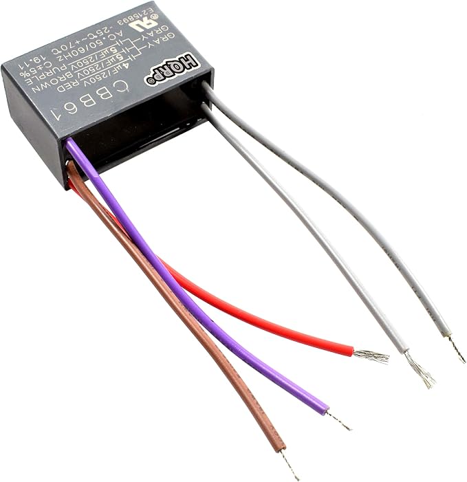 HQRP 2-Pack Ceiling Fan Capacitor CBB61 4uf+5uf+5uf 5-Wire - Image 3