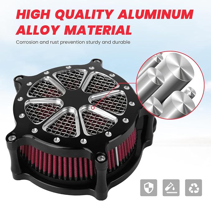 Harley M8 Air Filter, High-Flow Air Filter compatible - Image 2