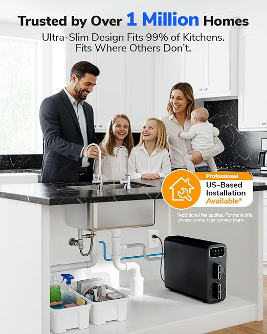 Ecoviva E6 Compact-Thin 5" Width Reverse Osmosis Water Filter Under-Sink 600GPD - Image 3